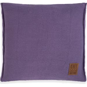 Knit Factory Uni Sierkussen - Vierkant kussen - Kussen woonkamer - Bank kussen - Decoratie kussen - Violet - 50x50 cm - Kussenhoes inclusief kussenvulling