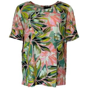 Pink Lady dames blouse - E126 - lime/roze print - KM - maat XL