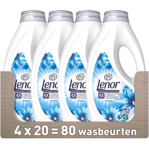 4x Lenor Vloeibaar Wasmiddel Zeebries 20 Wasbeurten 900 ml