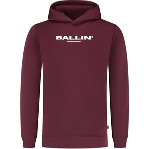 Ballin Amsterdam - Heren Regular fit Sweaters Hoodie LS - Bordeaux - Maat L