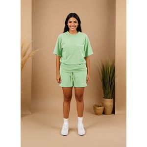 Casual Short Vrouwen - 100% katoen 320 GSM - Regular fit - Maat L - Mintgroen