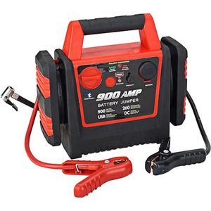 DailySupplies® Jumpstarter met Compressor - Startkabels - Starthulp voor Auto - Accubooster - Zwart met Rood