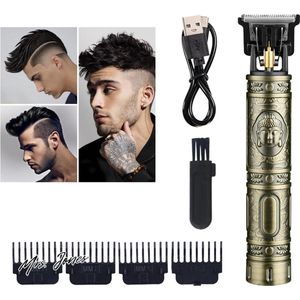 Mrs. Jones Professionele T-blade tondeuse voor heren - elektrische baard- en tondeuse met 4 kammen - oplaadbare USB-tondeuse - draadloze tondeuse .