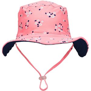 Snapper Rock - UV Omkeerbare bucket hat voor kinderen - Ditsy Coral - maat S