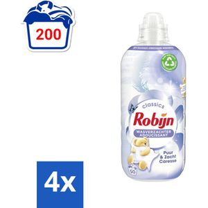Robijn Classics - Wasverzachter - Puur & Zacht - 50 Wasbeurten - Voordeelverpakking - 4 stuks