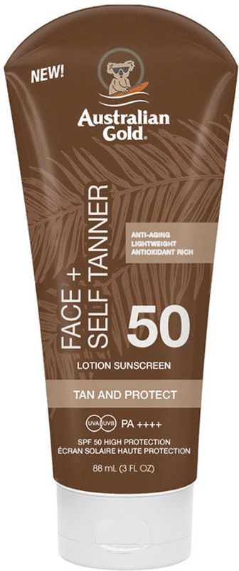 Australian Gold - SPF 50 - Zonnebrandcrème - 88 ml - Met Zelfbruinende Effecten