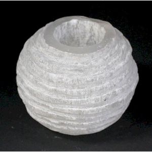 Seleniet Theelichthouder - Kandelaar  - Sneeuwbal - 8cm