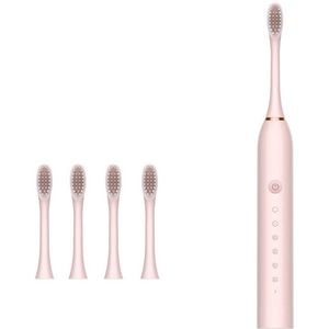 Vitdipy - Elektrische Tandenborstel - met 4 tandenborstelkoppen - Sonische - Wittere tanden - Geschikt voor volwassenen - Gevoelige tanden - Roze