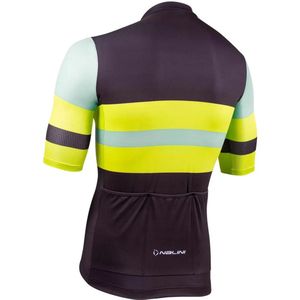 Nalini - Heren - Fietsshirt - Korte mouwen - Wielrenshirt - Zomer - LINEAR JERSEY - BLACK/EVOLUTION GREEN - M