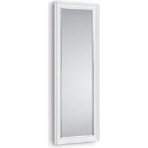 MenM - Langwerpige Spiegel in frame WANDA - Wit met chromen rand
