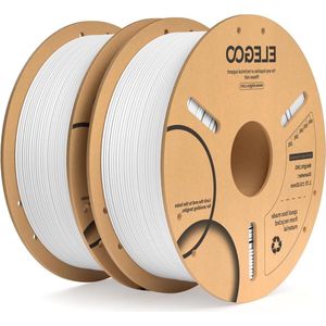 175 mm Wit PLA Filament 2KG - 3D Filament Nauwkeurigheid +/- 002 mm - 2 Stuks 1kg Spoel - Geschikt voor FDM 3D-Printers