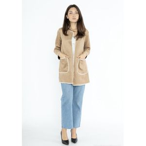 Suèdelook vest, beige, one size