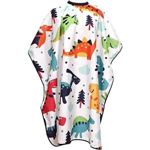 Kapperscape | Verstelbare kappersmantel met dinosaurusprint en kliksluiting | Kappersaccessoires voor jongens en meisjes