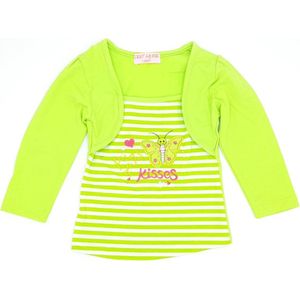 Bolero longsleeve meisjes babykleding katoen vlinder groen maat 80/86