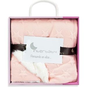 Interbaby Deken Junior 80 X 110 Cm Fleece Roze/wit
