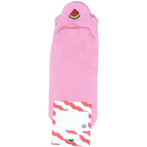 Roze enkelsokken met watermeloenmotief – Grappige sokken voor Dames & Heren – Maat 37-42