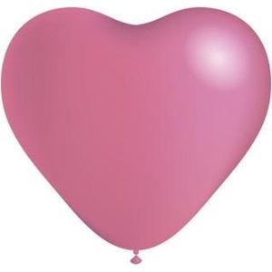 Roze Hartjes Ballonnen 25cm 6 stuks