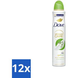 12 x Dove Deodorant Spray - Komkommer & Groene Thee - 200 ml - Dove Deodorant - Antitranspirant - Cucumber & Green Tea - Deodorant Spray - 72 Uur Bescherming