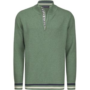 Felix Hardy Trui Met Halve Rits - Sweater - Schipperstrui Met Rits - 100% Katoen Heren Groen - M