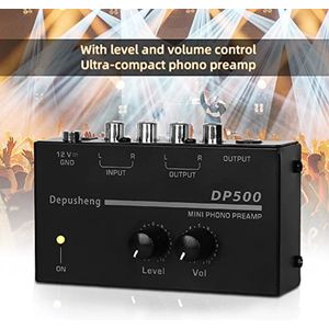 DP500 Mini elektronische grammofoon stereo voorversterker, phono platenspeler voorversterker, draagbaar, onafhankelijke knopbediening