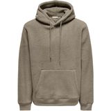 ONLY & SONS - ONSEMILIO REG TEDDY HOODIE - Sweatshirt - Walnoot