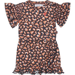 Dirkje - Jurkje - Baby - Meisjes - Navy - Brown - White - Maat 56