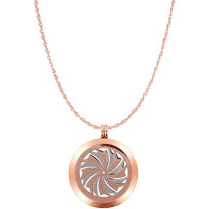 Silventi Lockits Gift Set 8SL SET0054 Stalen Collier met Muntenhanger en 2 Munten Ø 25 mm - Zilverkleurig / Roségoudkleurig