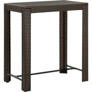 vidaXL Tuinbartafel Poly Rattan Bruin 100x60,5x110,5cm