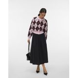 VERO MODA geruite gebreid vest roze