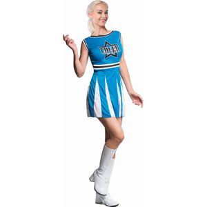 Partychimp Cheerleader Kostuum Carnavalskleding Dames Verkleedkleren Volwassenen Carnaval Kostuum Dames - Maat L/40 - Blauw
