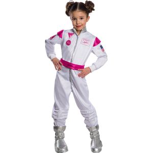 Rubies - Barbie Kostuum - Kinder Astronaut Barbie Kostuum Meisje - Roze, Wit / Beige, Zilver - Maat 116 - Carnavalskleding - Verkleedkleding