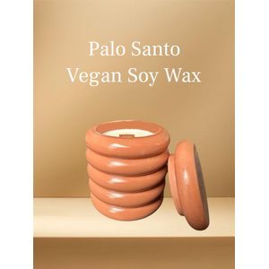 Palo Santo Scented Cylinder Candle | Vegan | IFRA certificated fragrance | 25 hours burning time| Handmade Candle Holder | Candle | Home Decor | Rituals Candle | Interior Rituals Perfume| Deal | Sale | Vegan | Cadaeu Idee| Geurkaars | Gift | Decor
