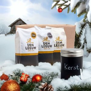 Koffiepakket Den Leeuw bonen - Koffieproeverij - 3KG Koffiebonen - Koffieblik - Kerstpakket - Kerstcadeau - Verse Koffie - Combi deal