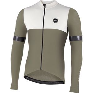Nalini - Heren - Fietsshirt - Lange Mouwen - Wielrenshirt - Wit - Groen - WARM WRAP JERSEY - XXL