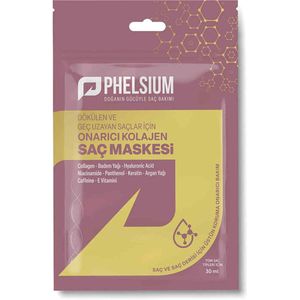 Phelsium 9-Actieve inhoud - Voedend en herstellend collageen Haarmasker voor haaruitval - Helpt haar sneller te laten groeien - Collageen - Amandelolie - Hyaluronzuur - Niacinamide - Panthenol - Keratine - Arganolie - Cafeïne - Vitamine E - 30 ml