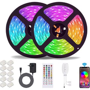 Bluetooth LED strips - 10 Meter LED Light - Waterdichte IP65 RGB Lights - met Smart Bluetooth Controller - 40 Toetsen Afstandsbediening - Decoratie