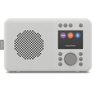 DAB+ Draagbare Radio met Bluetooth 5.0, TFT Kleurendisplay, en Batterijvoeding - Steengrijs