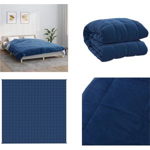 vidaXL Verzwaringsdeken 200x200 cm 13 kg stof blauw - Verzwaringsdeken - Verzwaringsdekens - Deken - Beddengoed