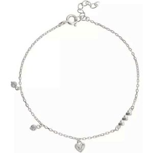 Armband Meisje- Diamant Bedelarmbandje- Hartjes- Zilver 952 Sterling-Kind LiLaLove