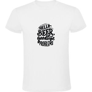 Hello beer, goodbye problems | Heren T-shirt | Wit | Hallo bier, tot ziens problemen | Borrel | Feest | Carnaval | Oktoberfeest  | Quote | Spreuken