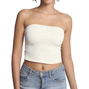 Strapless Bandeau Mouwloze Crop Top Dames - Basis Zomer Tank Top