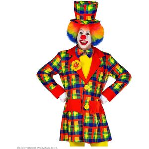 Widmann - Clown & Nar Kostuum - Keurige Kleurige Fleurige Jas Clown - Multicolor - Small - Carnavalskleding - Verkleedkleding