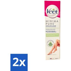 2 x Veet Ontharingscrème Minima Droge huid 200 ml - Ontharingscrème - Droge Huid - Veet Minima - Ontharing - Gladde Huid