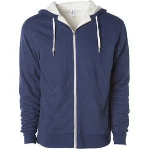 Unisex Sherpa Lined Zip Hoodie Navy - XS