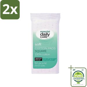 Sence - Vierkant - Wattenschijfjes - Zacht & Stevig - 50 Wattenschijfjes - Voordeelverpakking - 2 stuks - Wattenschijfjes - Gezicht reinigen