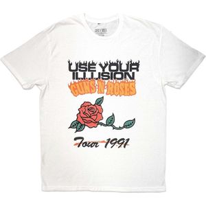 Guns N' Roses - Use Your Illusion Tour 1991 Heren T-shirt - L - Wit
