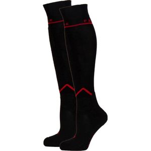 Falke Wintersportsokken - Maat 41/42 - Vrouwen - zwart/grijs/rood