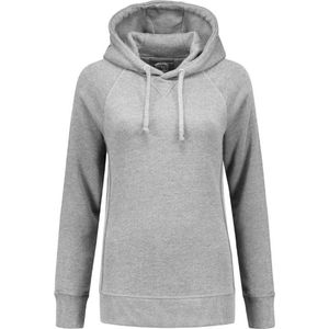 Lemon & Soda Heavysweat raglan sweater met capuchon voor dames grijs gemêleerd maat XL
