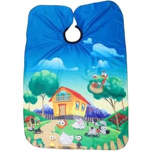 Kappersmantel voor kinderen - waterdicht - dierenpatroon - 120 x 70 cm - snijden wassen stylen Kappersmantel