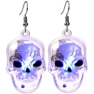Akyol - skelet oorbellen - halloween - lichtgevend - doodshoofd oorbel - schedel oorbel - lichtgevende oorbellen halloween - carnaval - feest - halloween accesoires